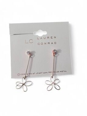 Kohl's LC Lauren Conrad Rose Gold Flower Drop Earrings